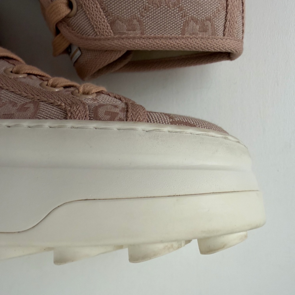GUCCI | Pink GG Canvas High Top Platform Sneakers Tennis 1977 EU 38 - Picture 14 of 16